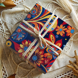 Bohemisk Paisley Blommig Pensionärsgåva till Mamma Presentpapper