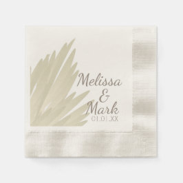 Bohemisk Pampas Enkel Beige Brun Bröllopsfest Pappersservett