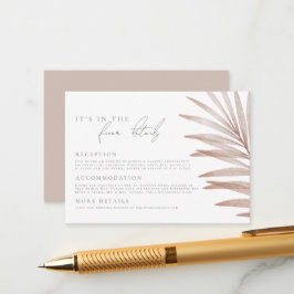 Bohemisk Pampasgräs Bröllopsdetaljer Tilläggskort