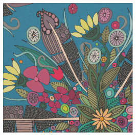 bohemisk posblått tyg