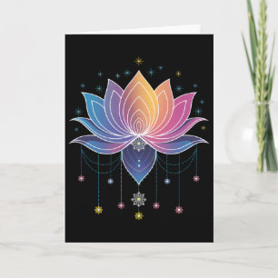 Bohemisk regnbåge lotusblomma yoga lotusblomma _1 kort