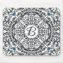 Bohemisk rhapsody intricate blommigt monogram musmatta