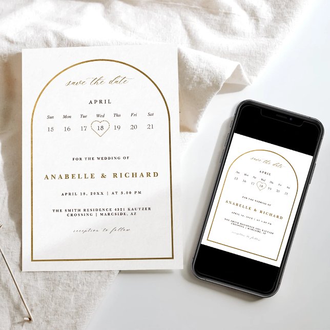 bohemisk rik guld spara datumkalendern inbjudningar (Skapare uppladdad)