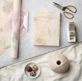 Bohemisk Rodnad Rosor Akvarell Blommig Bröllop Presentpapper