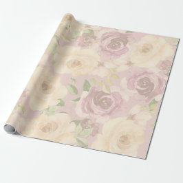 Bohemisk Rodnad Rosor Akvarell Blommig Bröllop Presentpapper