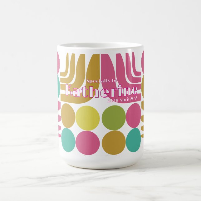 Bohemisk Rosa Grön Blå Brun Kaffemugg (Center)