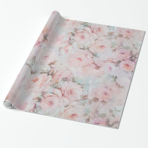 Bohemisk rosa krickavintageblommönster presentpapper