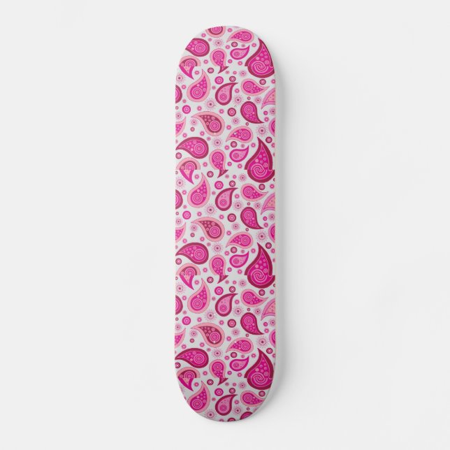 BOHEMISK ROSA PAISLEY SKATEBRÄDA MINI SKATEBOARD BRÄDA 18,5 CM (Framsida)