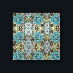 bohemisk sköldpadda (chic), silver, blåblomma canvastryck<br><div class="desc">Bohemian Romomly chic silver turkos Blue Blblomma mode dekorationer. Rhinestone-designinformationen simuleras i teckningen. Inga egentliga rinestoner kommer att användas vid skapar av denna produkt.</div>