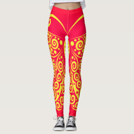 Bohemisk stil fjärilsleggings leggings