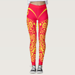 Bohemisk stil fjärilsleggings leggings