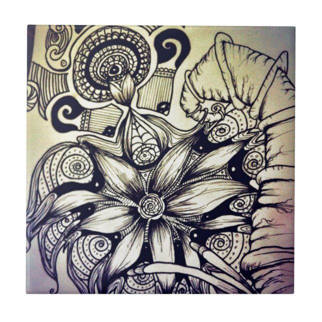 Bohemisk stil kakelplatta (Framsidan)