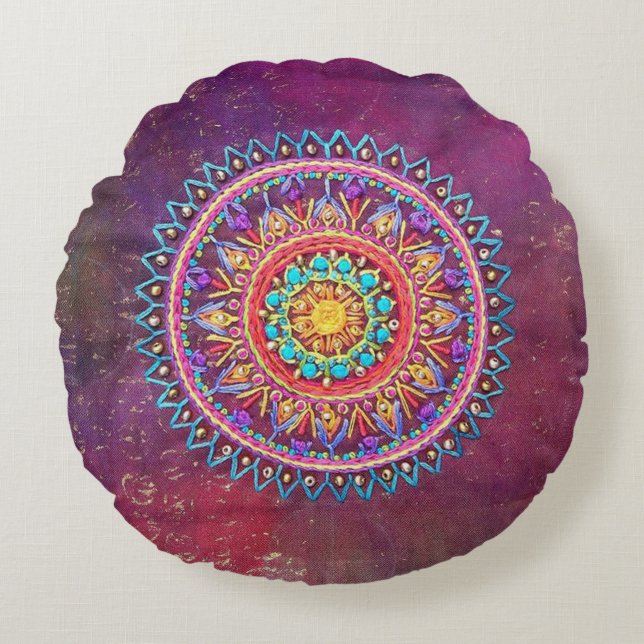 Bohemisk stil kudder rund kudde (Framsidan)