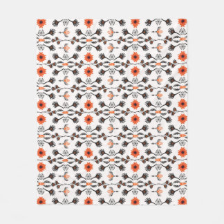 Bohemisk strimlad blommigt: handdragen vintage. fleecefilt