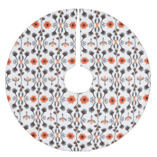 Bohemisk strimlad blommigt: handdragen vintage. julgransmatta borstad polyester
