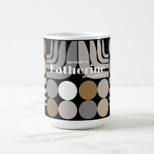 Bohemisk svart grå kaffemugg