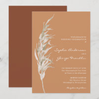 Bohemisk terrakotta bröllopsinbjudan kort