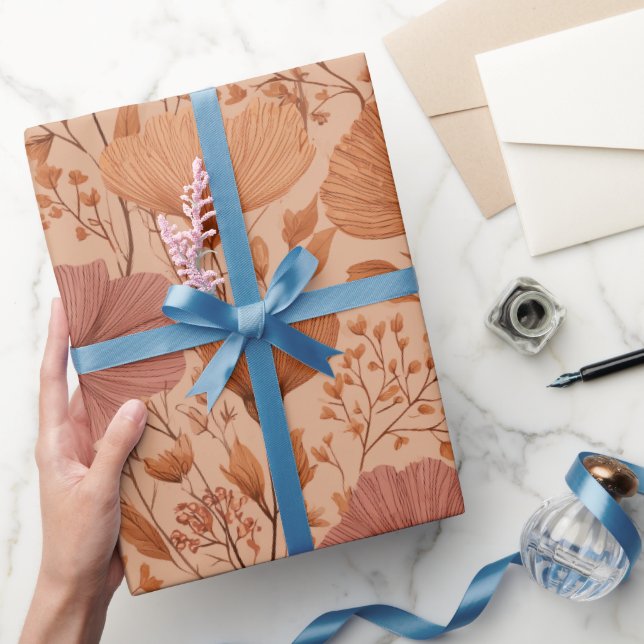 Bohemisk terrakotta vildblomma blommönster presentpapper (Gifting)