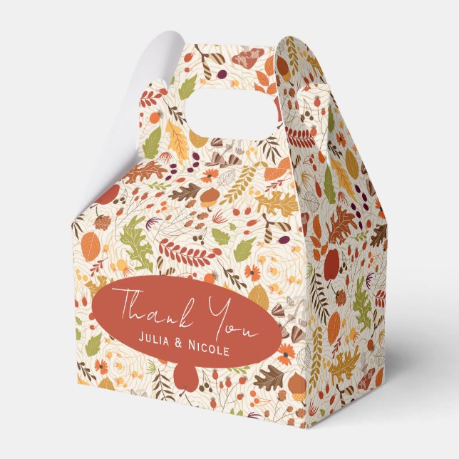 Bohemisk torkad, rustisk Blommigt Höstkolsglor Brö Presentaskar (Framsidan Sidan)