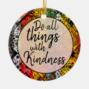 Bohemisk vattenfärg Kindness inspirationsoffert Julgransprydnad Keramik