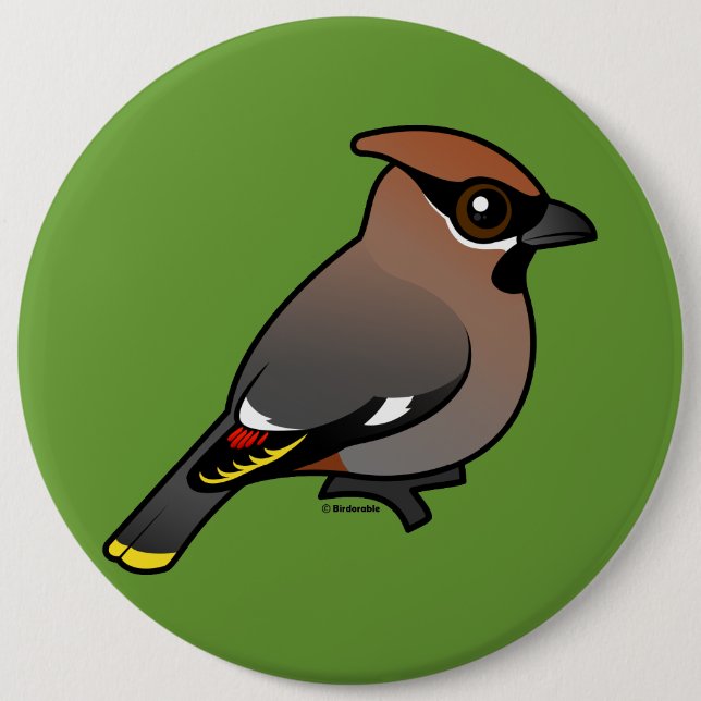 Bohemisk Waxwing Knapp (Framsida)