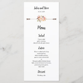 Bohemiska akvarellblommor Elegant Boho Rackcard Meny