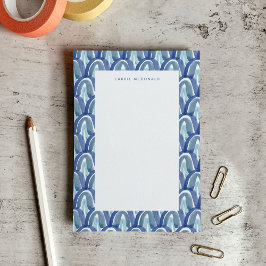 Bohemiska akvarellregnbågar i blått post-it block