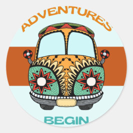 BOHEMISKA ÄVENTYR BÖRJAR NYFIKNA RESOR NYÄKTENSKAP RUNT KLISTERMÄRKE