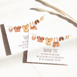 Bohemiska Barnkläder Baby Shower Tack Kort