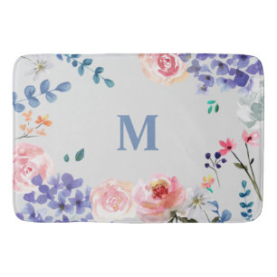 Bohemiska Blommar: Blommigt av vattenfärg Bath Mat Badrumsmatta