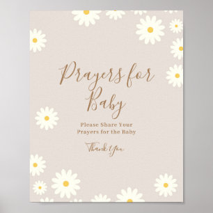 Bohemiska Daisyns Blommigt Prayers för Baby-Poster Poster