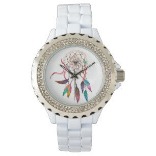 Bohemiska Dreamcatcher i vibrerande vattenfärg Armbandsur