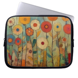 Bohemiska färgade blommor laptop fodral