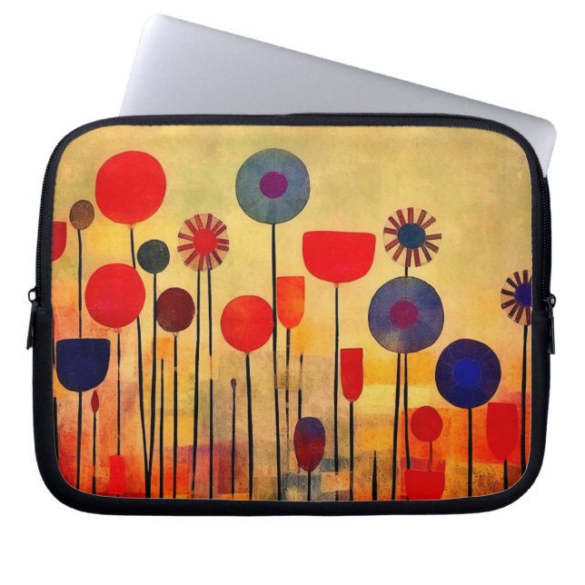 Bohemiska färgglada blommor  laptop fodral (Framsidan)