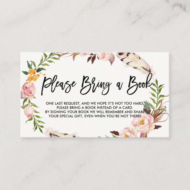 Bohemiska fjädrar och blommor Ta med dig Bok Tilläggskort (Framsida)