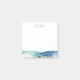 Bohemiska marinblått och Teal Vinkarare Post-it Block