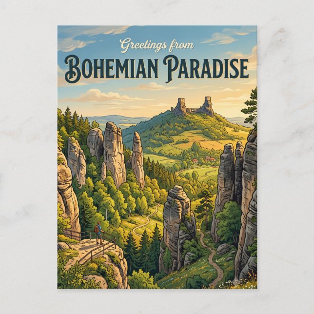 Bohemiska paradiset Tjeckien Vykort (Framsida)
