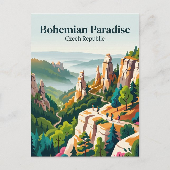 Bohemiska paradiset Tjeckien Vykort (Framsida)