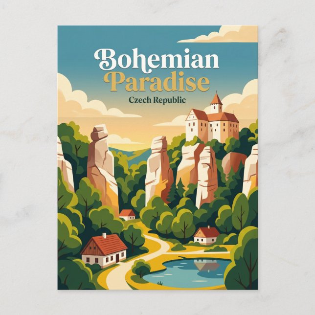 Bohemiska paradiset Tjeckien Vykort (Framsida)