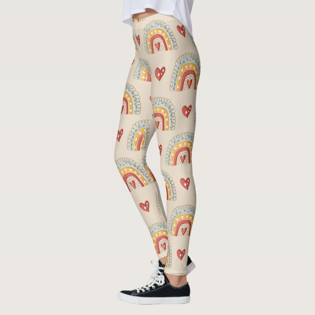 Bohemiska regnbågar och örter - Earthy Brown Leggings (Vänster)