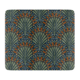 Bohemiska Scallops Fläkt, Olive, Rust, Navy Blue