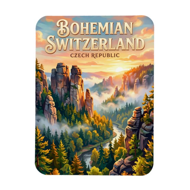 Bohemiska Schweiz nationalpark Tjeckien Magnet (Vertikal)