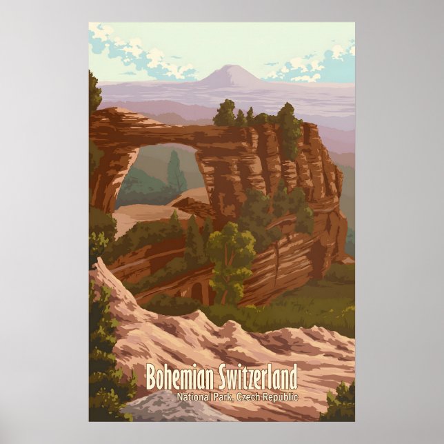 Bohemiska Schweiz nationalpark Tjeckien Poster (Framsidan)