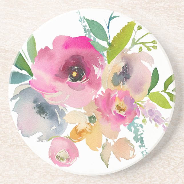 Bohemiska vattenfärgen Pastel Ro Underlägg (Framsidan)