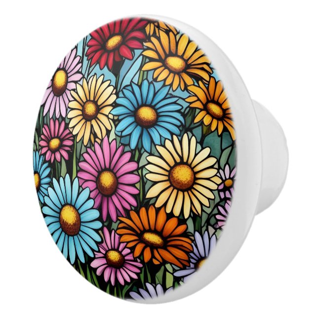 Bohemiska Vibrant-Daisy - Glasutseende med fastkan Knopp (Höger)