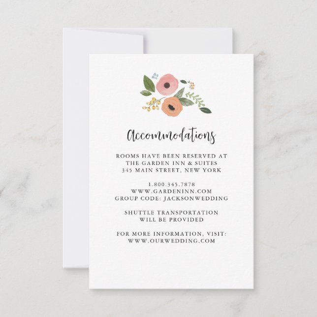 Bohemiska Vintagen Blommigt Bröllop inkvarteringsk Inbjudningar (Framsida)