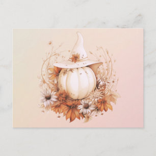 Bohemiska vita pumpor Häxhatt Halloween Helg Vykort