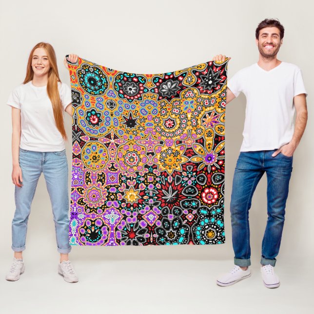 Bohemiske Fantasy Boho Klimt Jude Mönster Fleecefilt (På plats)
