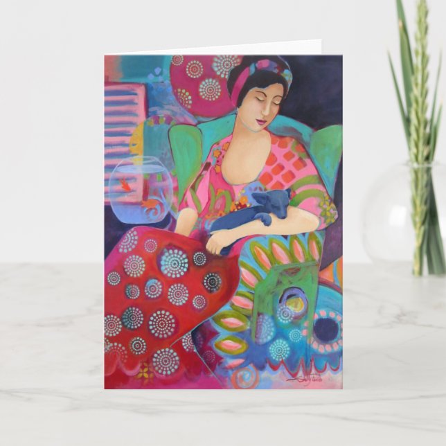 Bohemiskt Beauty Fine Art Colorful Note Card Kort (Framsida)