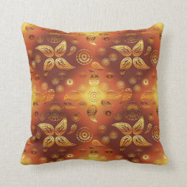 Bohemiskt blom- guld- Retro Kudde